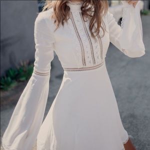 For Love & Lemons Willow Bell Sleeve A-Line Dress